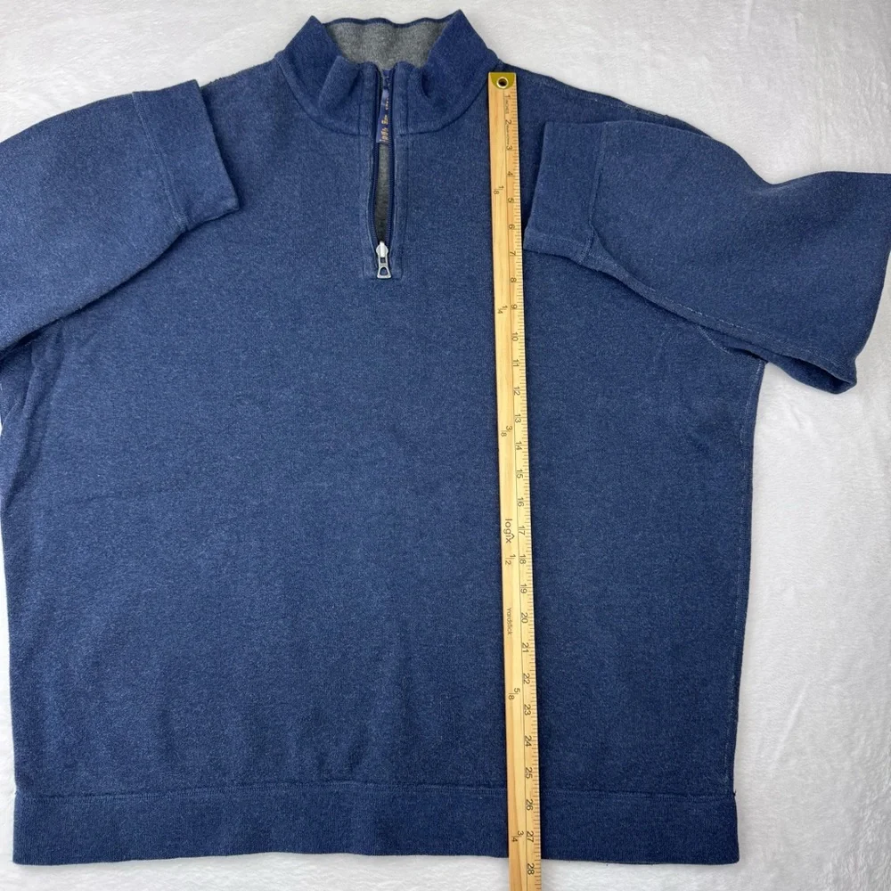 Polo Ralph Lauren reversible quarter zipper sweatshirt in blue and gray. Size XL